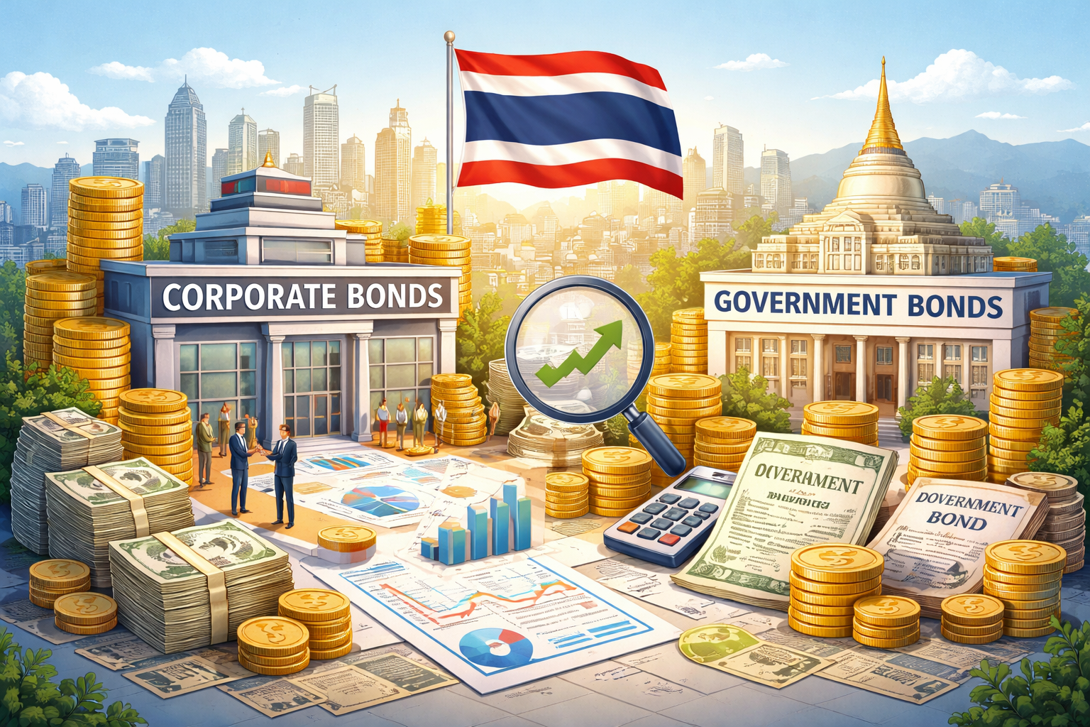 การทำความเข้าใจบทบาทของพันธบัตรบริษัทและพันธบัตรรัฐบาลในตลาดการเงินของประเทศไทย