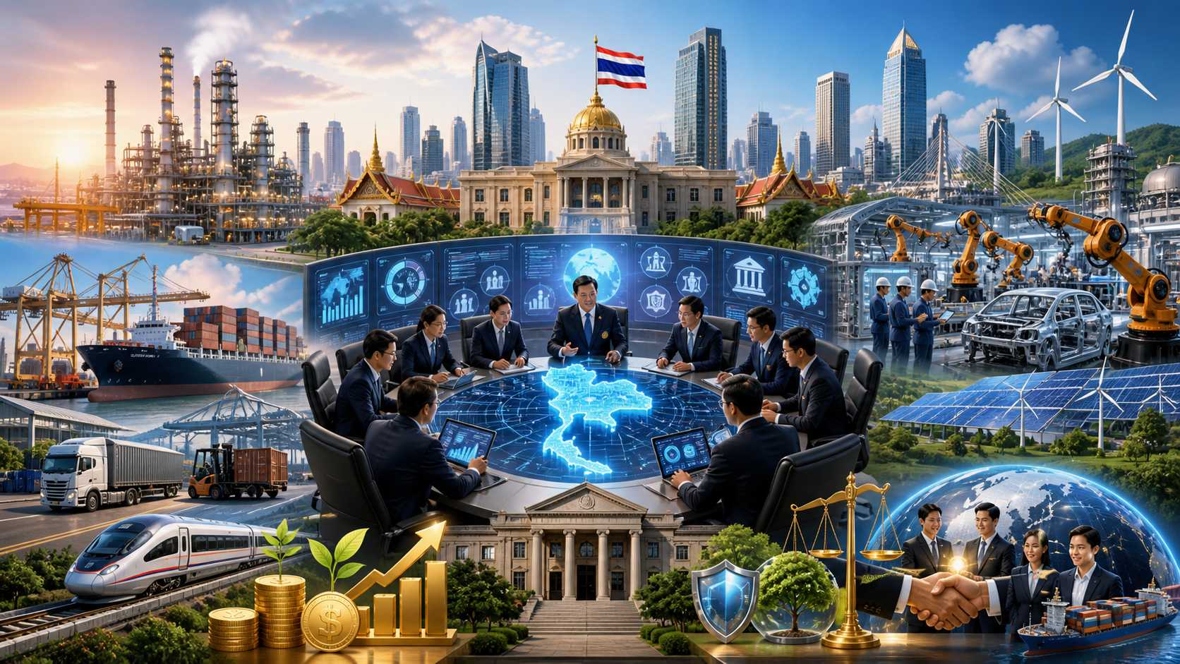 การมีอิทธิพลของรัฐบาลต่อโครงสร้างเศรษฐกิจและการพัฒนาอุตสาหกรรมในประเทศไทย